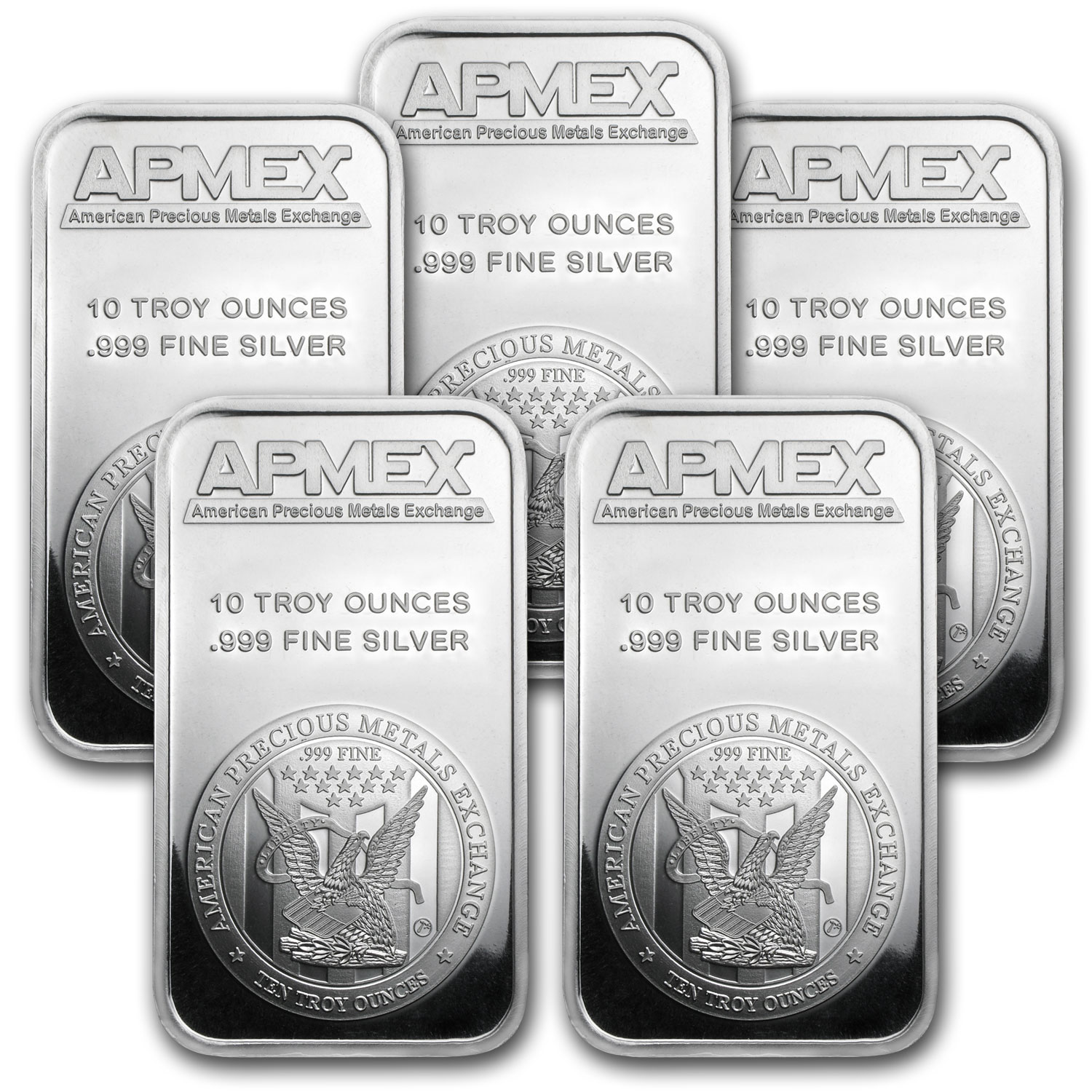 10 Oz Silver Bar - APMEX (Lot Of 5) | EBay